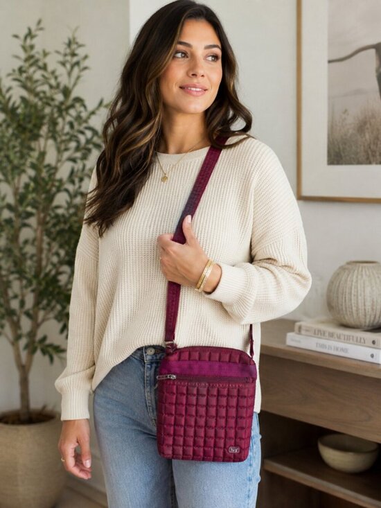 lug Handbags - Lug Skipper Quilted Crossbody Bag Cranberry Wine Travel Organizer